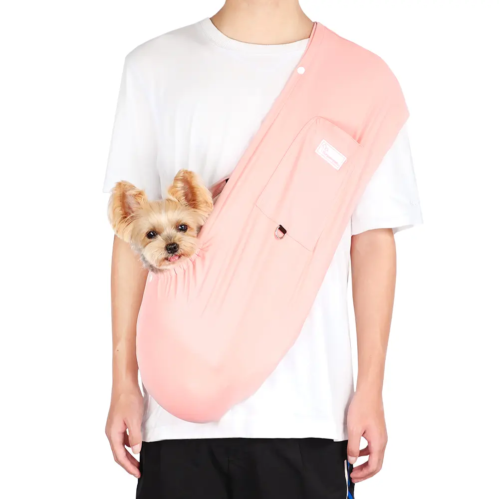 Dog Sling Carrier – Ice Silk Cat Sling Carrier for Cats up to 14 lbs, Breathable Pet Carrier Sling with Storage Pocket , Portable Dog Slings for Small Dogs