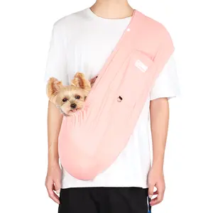 Dog Sling Carrier – Ice Silk Cat Sling Carrier for Cats up to 14 lbs, Breathable Pet Carrier Sling with Storage Pocket , Portable Dog Slings for Small Dogs