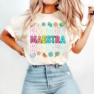 Retro Maestra Word Shirt , Teacher Life , Spanish Teacher, Back To School, Teacher Appreciation Gift, Maestra School , Bilingual Teacher