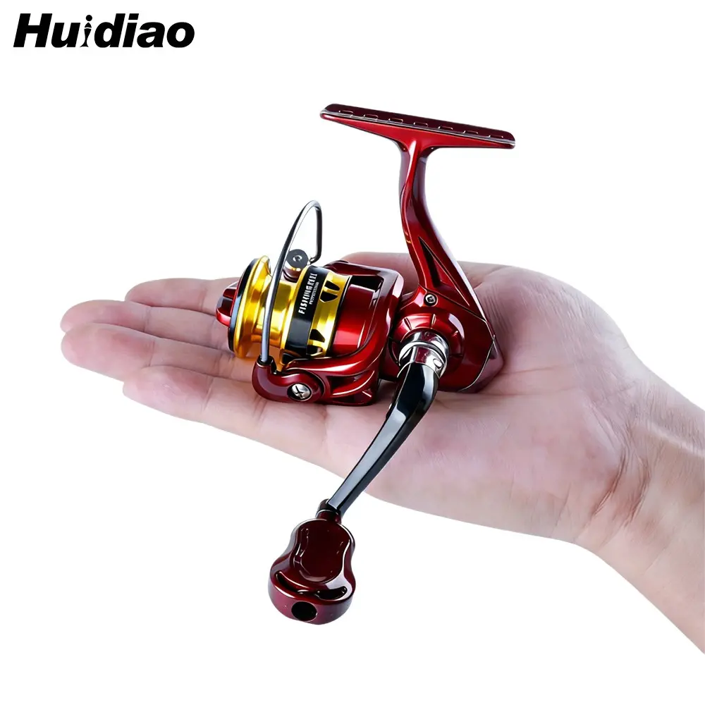 Huidiao ZC Ultralight Spinning Reel 149g/6.26oz 4.8:1 Gear Ratio Portable Compact Ice Fishing Reel All Metal Spool One-Button Folding Handle for Winter Fishing Fishing Tackle Fishing Equipment