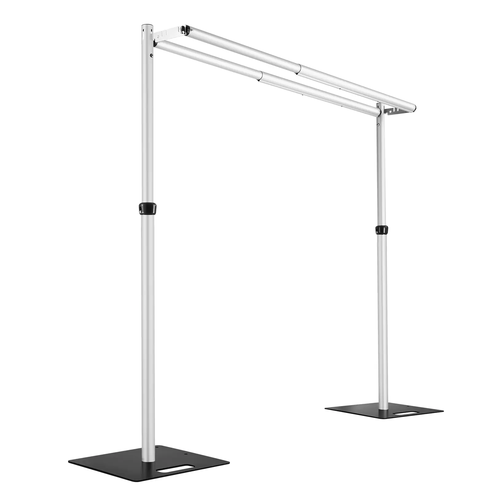 Hecis Adjustable Pipe and Drape Backdrop Kit - Heavy Duty Backdrop Stand, 10x10Ft Aluminum Double Crossbar, for Wedding, Birthday Decorations, Event Decor Backgrounds