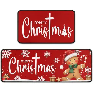 Gingerbread Candy Merry Christmas Kitchen Mats Set of 2, Welcome Winter  Xmas Decor Low-Profile Kitchen Rugs for Floor, Christmas Decorations for  Gingerbread Decor 17"X47"+17"X30"