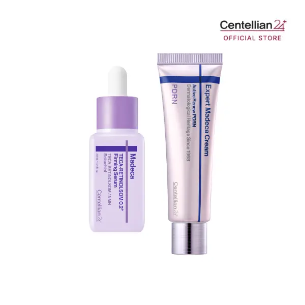 [TikTok Exclusive] [Centellian24] Age Reset Duo | TECA Retinol 0.2 Serum 30ml + Expert Madeca PDRN Cream 50ml | Advanced Pore Tightening & Overnight Firming Set | K-Beauty Skincare