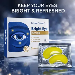 Kreain Nature  Bright Eye Strips - Contains lutein to effectively improve dark circles, eye bags, and puffiness - Vegan - Self-care - Individually packaged, suitable for women, mothers, teenagers, and as a gift.