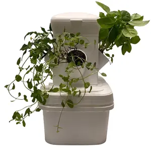 Warrenty Mini EXOTOWER - 1 Tier/4 Plants Tabletop Tower Hydroponic System Eco-Friendly Compact Design for Indoor Gardening 14"x14"x10"