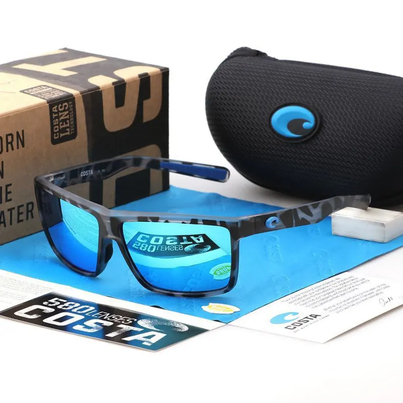 Costa Del Mar Tiger Shark Camo Frame Blue Lens Sunglasses, Unisex UV400 Polarized Outdoor Eyewear