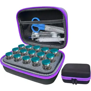 15 SlotsInsulin Vial Peptide Storage Case for 10ml Vials,  Vial Carrying Holder Organizer Handbag with Mesh Bag Zipper Cloth Container Lightweight Box Black