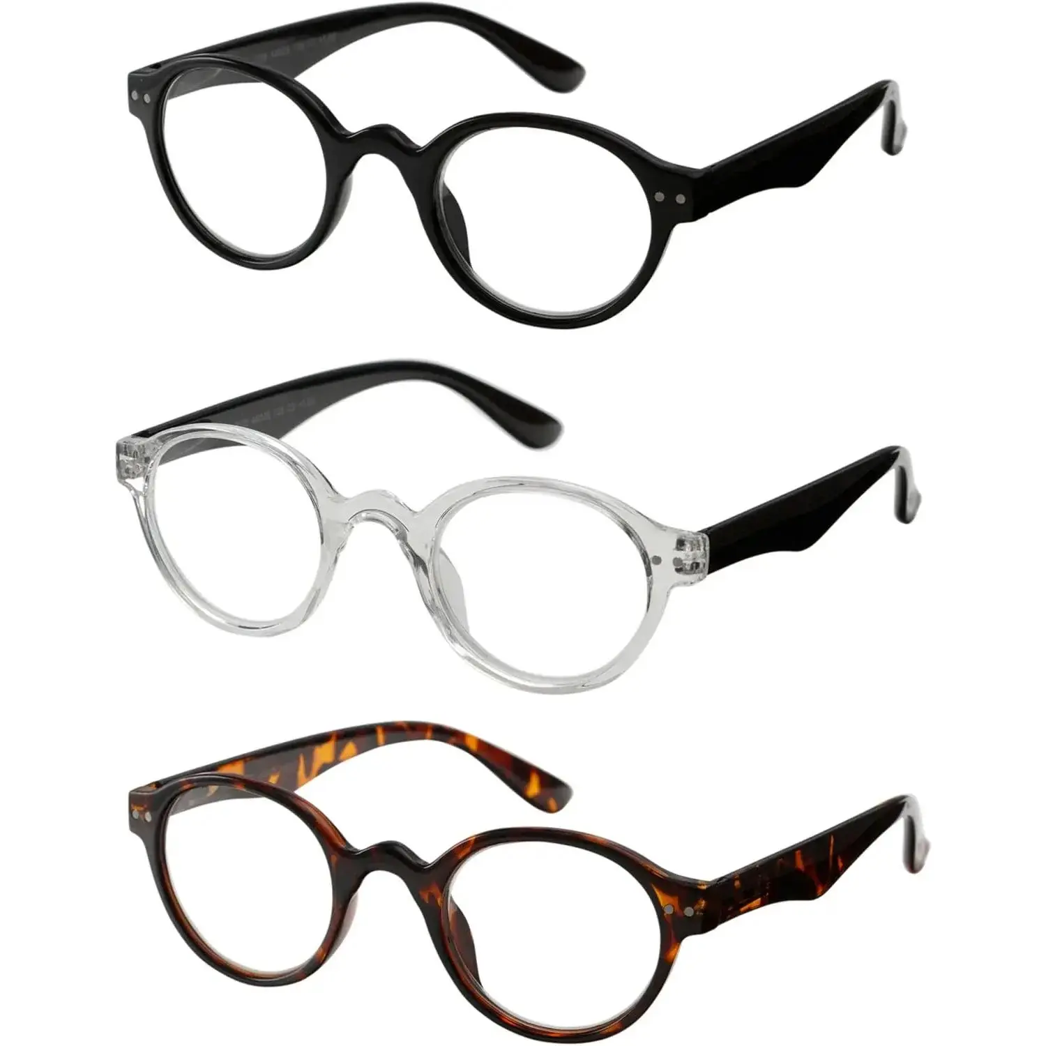 Eyewear Reading Glasses 3 Pair Spring Hinge Professor Readers for Men and Women Fashion Glasses for Reading