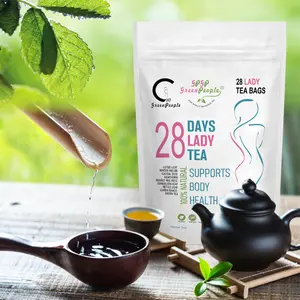 *****(2 Pack) 28 Days Lady Tea - Support Body Health, Reduce Bloating, Soft Poopoo, Herbal Tea Supplement,Non GMO, Vegan for 28 Days Women