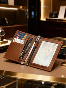 Business Men Essential Luxurious Leather Passport Holder, Travel Document Holder, Multi-Functional Money Coin Organizer, Travel Must-Have Item