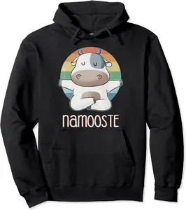 Namooste Moo Cow Yoga Meditation Namaste Milk Farmer Farm Pullover Hoodie - Jessicajon Shop 94B093XMLXNG
