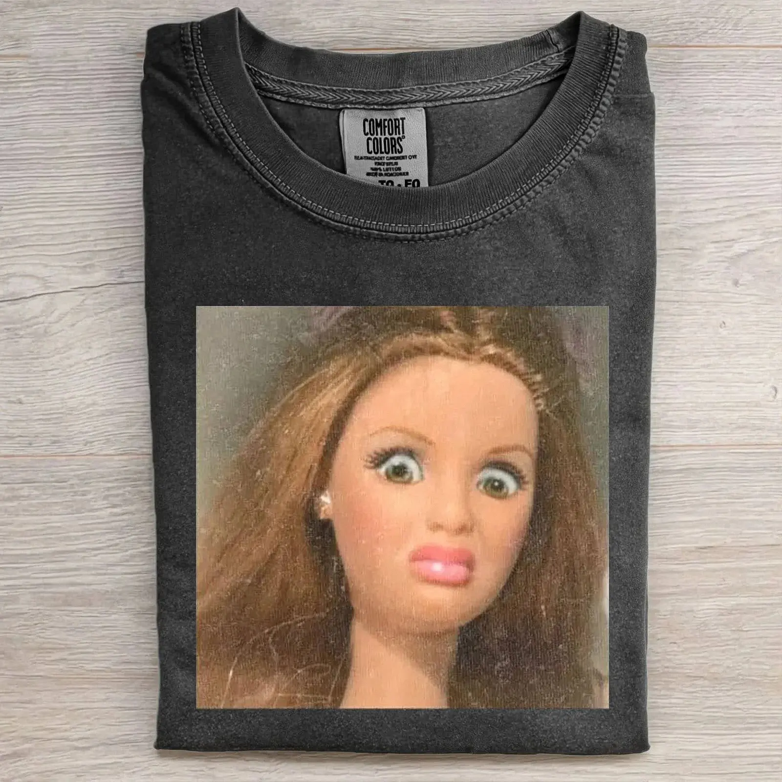 Distorted Plastic Baby Doll Meme Shirt, Cursed Image Graphic Tee, Unhinged Mood Top, Weirdcore Fashion, Ironic Gift for her