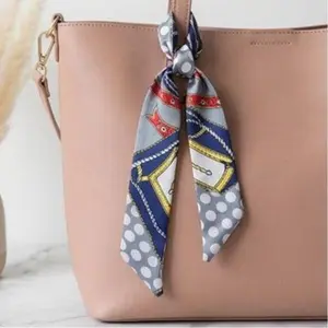 14-24PCS Silk-Like Satin Scarves, Bag Handle Decor Scarf Setwith Unique Patterns