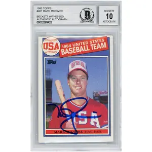 Mark McGwire St. Louis Cardinals Autographed 1985 Topps USA RC #401 BGS 10 Card - Topps - Fanatics Authentic Certified