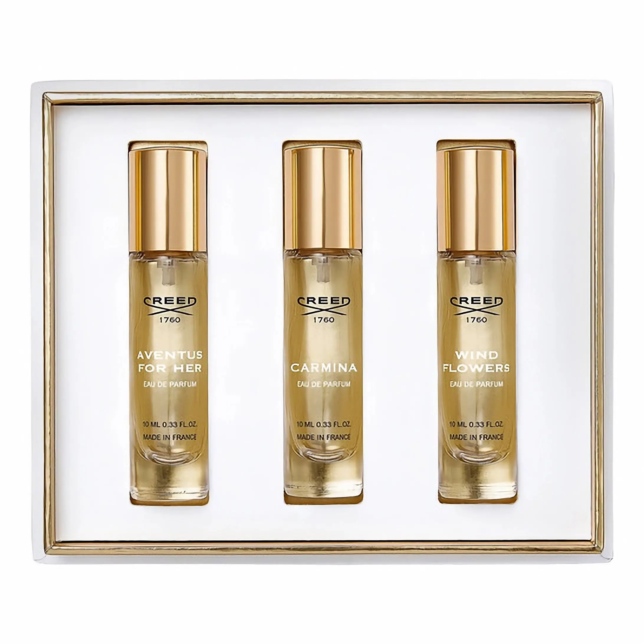 Creed Women's 3 x .34 Ounce Aventus For Her, Carmina, Wind Flowers Eau de Parfum