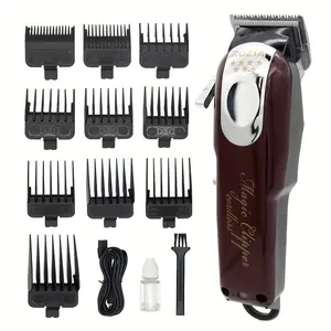 Professional Hair Trimmer with 10 Guide Combs Comb Guide Cleaning Brush & USB Charging Cable for Stylist Hairdressers