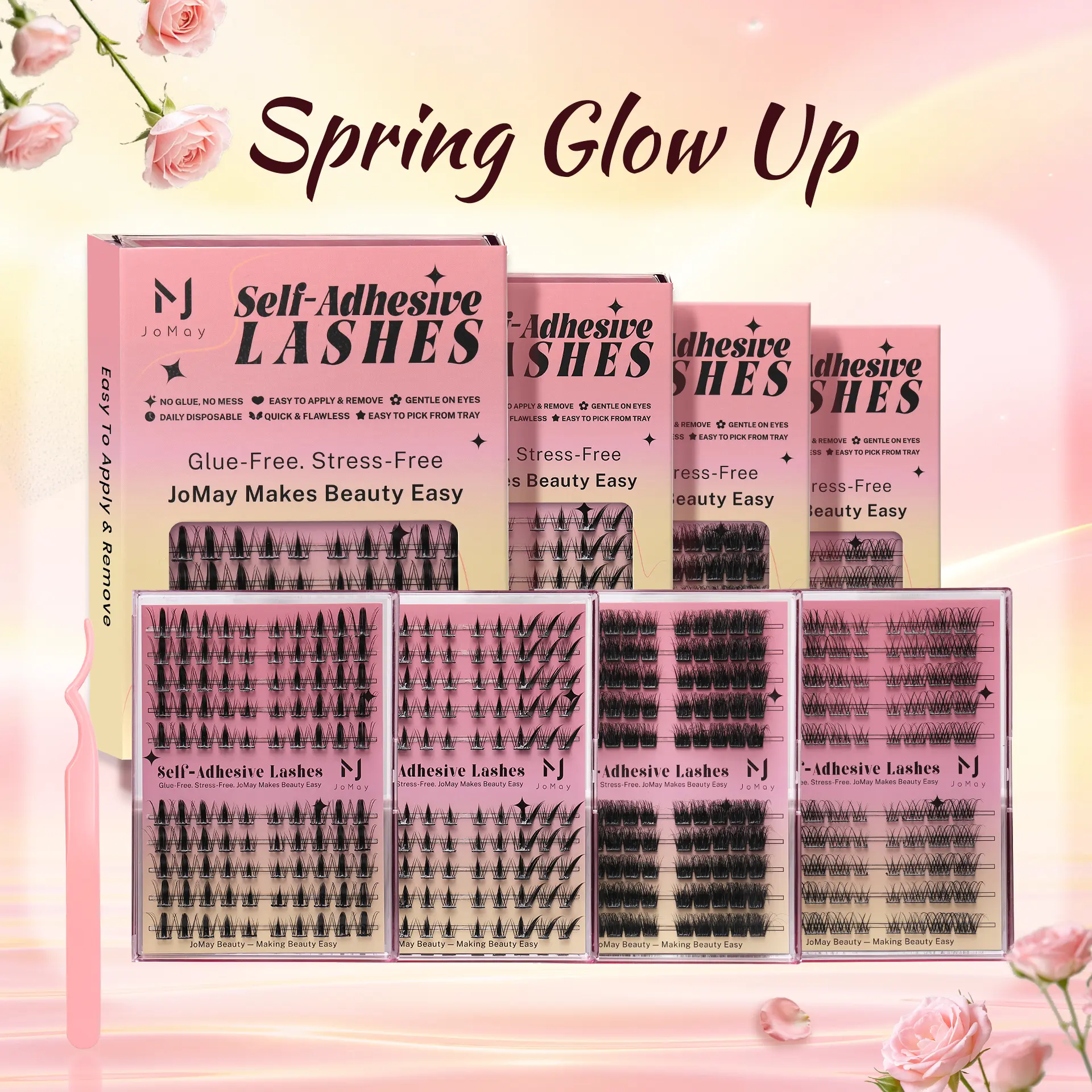 Joamy Self-Adhesive DIY Lash Extensions，glue-free，Sensitive，Eyelashes，24 Hour，Lash Clusters，TikTok，Easy，TikTokBeauty