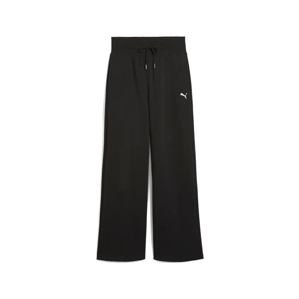 PUMA Womens Wardrobe Essentials Relaxed Wide Leg Sweatpants Casual - Black