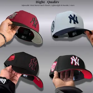 NY LA Snapback Hat Fashion Cap – Yankees Dodgers Adjustable Baseball Cap Pink Red Black Cream, MLB Embroidered Logo Streetwear Hip Hop Hat for Men Women, TikTok Viral