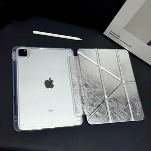 iPad Case Cover for iPad A16, Air 11, Pro 11, New Model iPad 5-10, Metal Texture Transparent Acrylic, Full Protection, Anti-Drop, 10.9 Inch