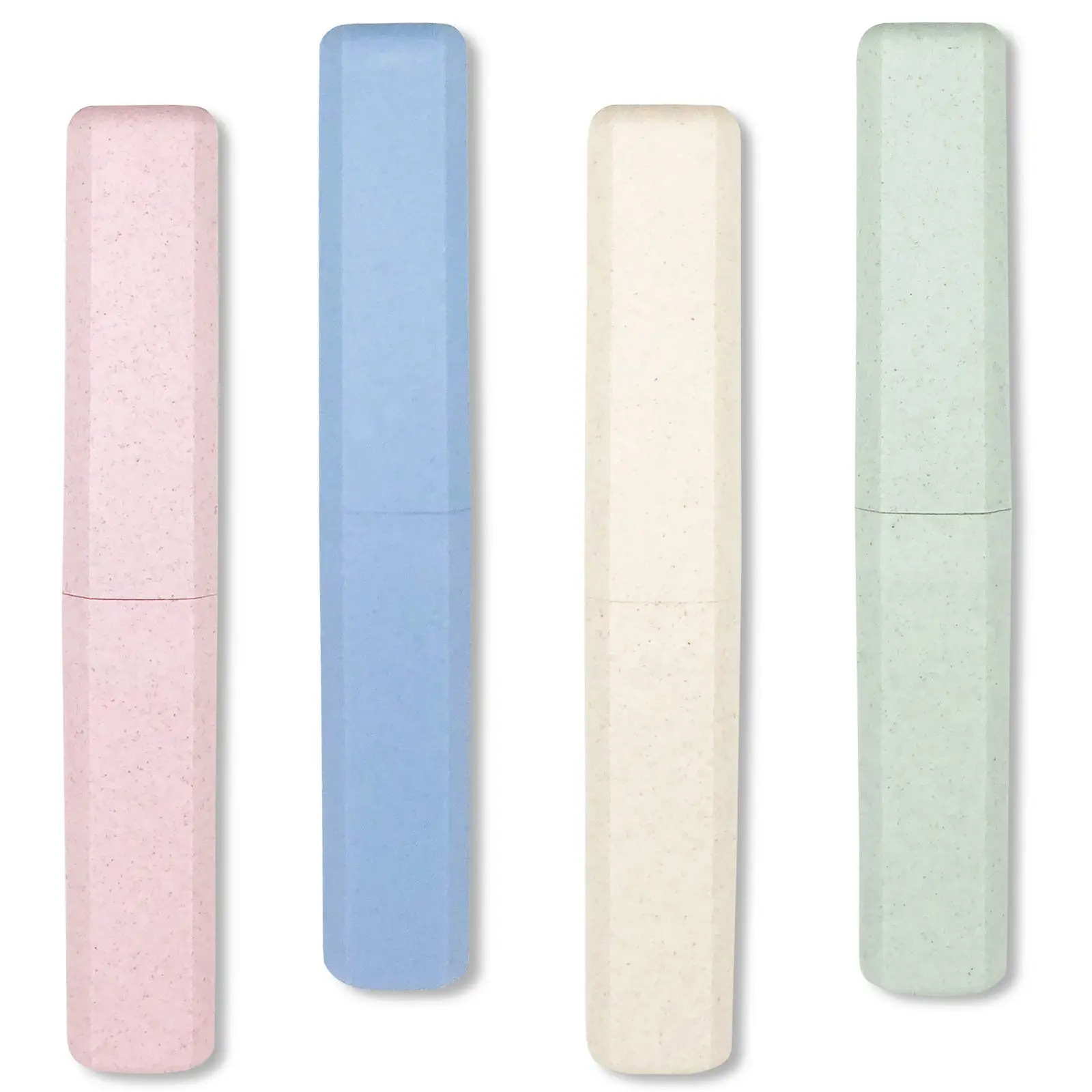 4 Packs Portable Travel Toothbrush Case, Breathable Plastic Toothbrush Holder for Home, Travel, Business, Camping, Schoo