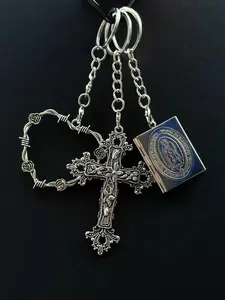 Vintage Cross Design Bag Charm, 2025 New Arrival Fashionable Bag Charm for Women & Men,Gothoic Punk Style  Trendy All-match & Exquisite Bag Charm for Birthday Gift, Purses Decor,Holloween Limited Edition, Fashion Bag Charms