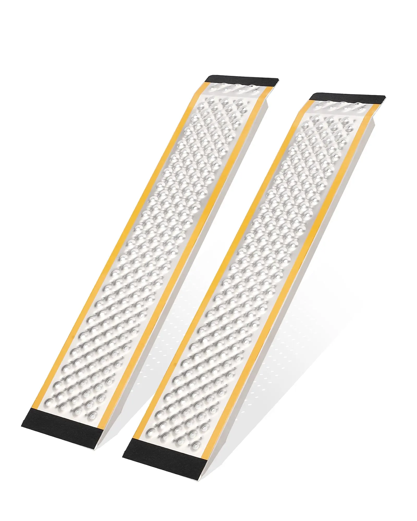 GARVEE 2Pcs Aluminum Lawn Mower Ramps, 47" Long, 9" Wide, Sturdy Anti-Slip Loading Ramps with Punch Plate Surface, 880 lbs Capacity for Shed Use
