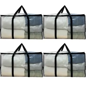 Extra Large Moving Bags Set, Durable Storage Containers with Backpack Straps & Zipper Handles, Clothes Organizer, Ideal for Movers, Dorms, Christmas Decorations