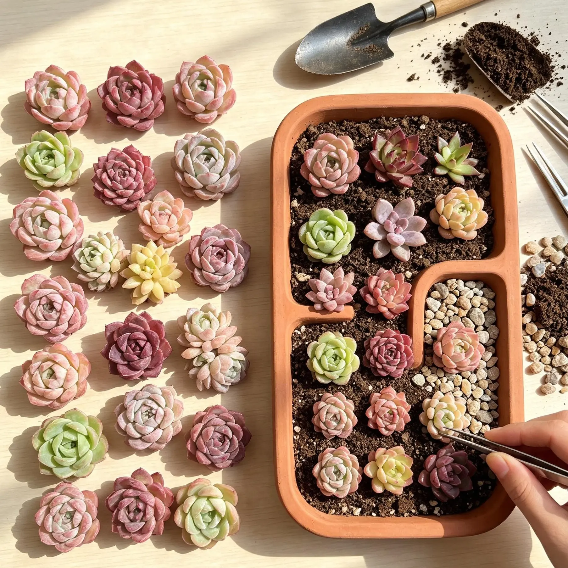 XS 12/24-Pack Succulent Set 0.5–1 Inch | Random Assorted Live Succulent Plants Bare Root | Random Plant Varieties & Colors | Colorful DIY Succulent Collection | Easy Care Beginner Friendly Indoor & Outdoor Plants | Home & Garden Decor | Perfect Plant Gift