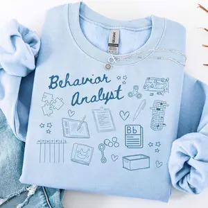 Behavior Analyst Short Sleeve T-Shirt OR sweatshirt, BCBA Sweatshirt Board Certified Behavior Analyst t-shirt ABA Therapist shirt AAC Apparel Gift for Bcba Cotton Fabric Sleeve