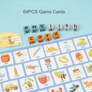 Wooden Spell Word Toy, 1 Set Letter Cognitive Challenge Memory English Word Game, Early Learning Educational Toy for Children