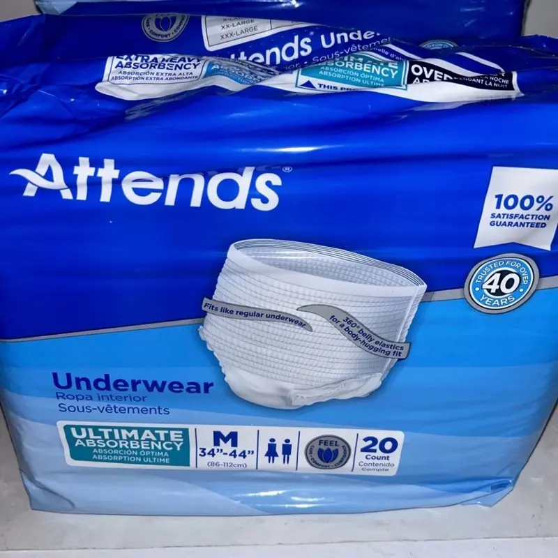 Attends Small Size Daily Disposable Maximum Absorbency Incontinence Protective Underwear (20 Pieces) - Safe Wear with Maxsome Gel Technology, Skin Smart, Omni-Odor Guard Odor Control, Long Length, Protective Wear, Daily Wear, Disposable Protective Underwe