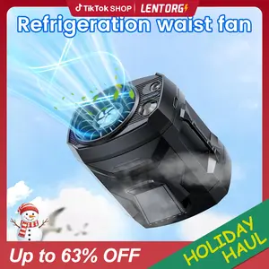 Lentorgi-Portable Fan,Clip Fan Rechargeable With stand,4 Speeds Strong Airflow Small Fan Waist,Weight reduction design,for Travel Camping Outdoor Jobsite,Camping Essentials-Black and Gray