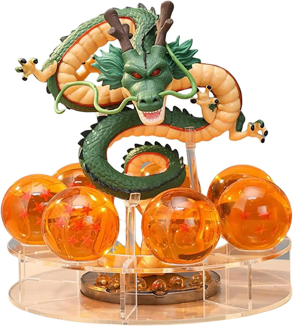 Megahit Handmade Dragon Resin Figure - PVC Home Decor Accessory with 7 Acrylic Glass Balls, Art Collection Piece for Home Decoration, Holiday Party Gifts