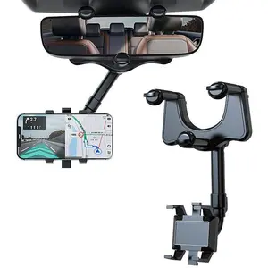 Car rearview mirror phone holder, 360° phone navigation holder. Perfect for watching videos and taking photos without leaving any marks.