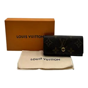 Pre-owned Louis Vuitton Leather Small Leather Goods MONOGRAM KEY HOLDER WITH BOX