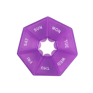 7-Grid Pill Organizer, Mini Portable Vitamin Container, Plastic Weekly Medicine Box, Supplement Organizer, Travel Essential, Holiday Must-Have, Drug Organizer, Healthcare