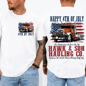Happy 4th of July Over The Top Trucker T-Shirt, Hawk and Son shirt,Vintage Arm Wrestling Movie Tshirt,Classic 80s,Truck Driver