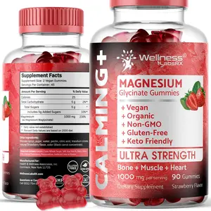 Magnesium Glycinate Gummies, 1000 mg - Magnesium Supplement to Support Relaxation, Heart Health - Chewable Calm Magnesio Gummies for Adults, Glicinato De Magnesio