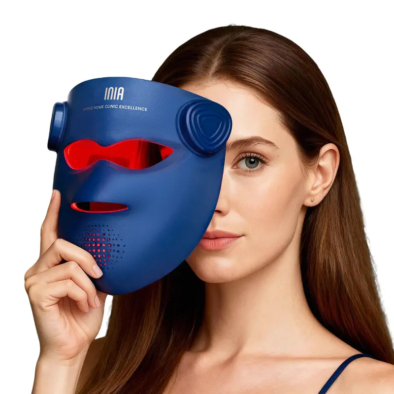 INIA GLOW 940 nm 4D LED Mask – Dual NIR 940 + 850 nm Deep Penetration for Deeper Repair, Visible Lift & Lasting Radiance, 4D Fit for Jawline Lift & Firm, Cooling Therapy, Wireless Comfort, Mother's Day Special Gift