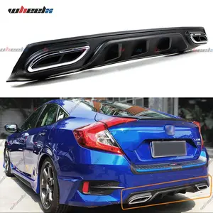 2016-2021 – Honda Civic 4-Door Sedan – WHEELX Shark Fin JDM Rear Diffuser – Gloss Black | Sedan ONLY! Not Coupe/Hatch/Si fathersdaygift fathersdaygift