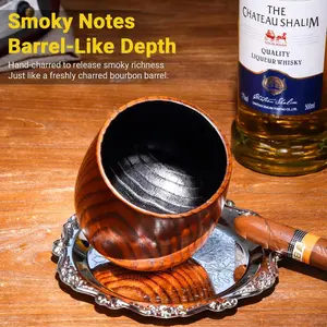 [Buy 1 get 1 free] Wooden Bourbon Glass - Expertly Crafted Durable Drinkware for Whiskey Lovers Ideal for Home Bars & Special Occasions Perfect Gifts for Men's Unique Bourbon Enthusiasts