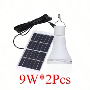 LED Solar Lamp Bulb Outdoor LED Light Bulb Waterproof Portable Solar Garden Hanging Light Hiking Fishing Emergency Lights