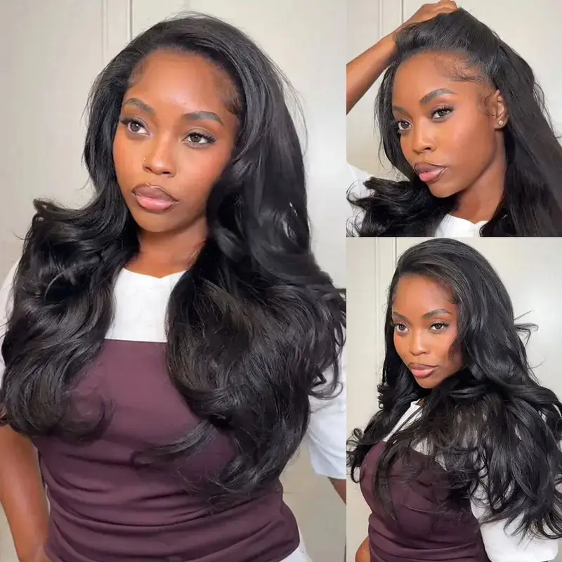 Celie Hair Invisible Hairline 3 IN 1 Half Wig Pre Layered Butterfly Yaki Body Human Hair Glueless Wigs 180% Density Burmese Curly Kinky Curly No Lace Seamless Flip Over Wig Adjustable Drawstring Hairpiece #DealsForYouDays #SummerWins