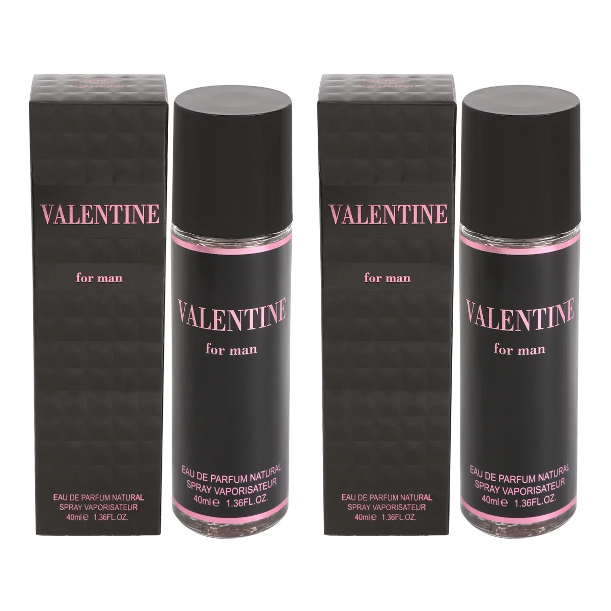 Bundle of 2 Travel Size for Man Eau de Parfum 40ml 1.3fl.oz. Perfume for Men