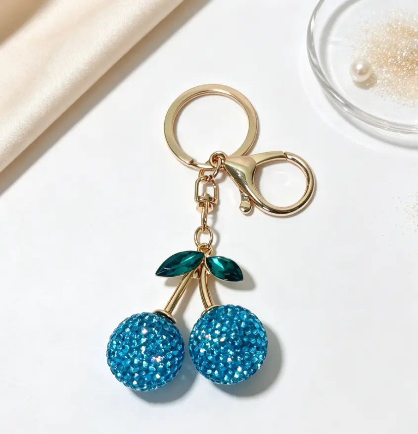 Cherry Keychain - blue