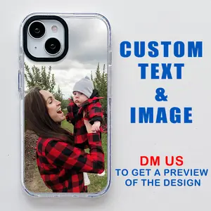 Custom Phone Case for iPhone 16 15 14 13 12 11 Pro Max Plus,Personalized Picture Photo Case - Shockproof Heavy Duty Protective Cover Clear,Family Baby