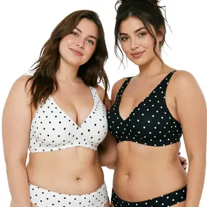 VRCOMFY Women's Wireless Comfort Jelly Bra, Full-Cup Pushing-Up Bra, Seamless T-Shirt Bra, Deep V-Neck Everyday Bra