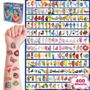 FTVLTAT 400-Piece Waterproof Temporary Tattoo Set for Kids - 200 Realistic Designs including Dinosaurs, Unicorns, Astronauts & Cute Animals - Perfect Birthday Party Favors & Gift Bag Fillers for Boys and Girls - Lasts 7-14 Days