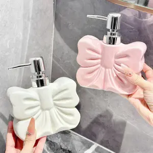 Bowknot Design Lotion Bottle, 1 Count Cute Soap Dispenser, Soap Dispenser for Home Bathroom, Bathroom Supplies, Bathroom Accessory